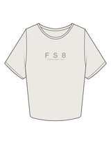 The Crop Tee - Bone - FS8 Studios - Center Chest Stacked & Back Stacked - Printed- Tone on Tone