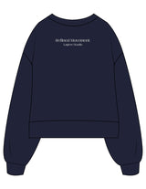 The Womens Heavyweight Crop - Navy - Refined Movement - Center Chest Stacked & Back Stacked - Printed - Full Color
