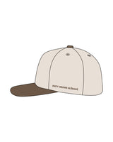 The Canvas Cap - Natural / Walnut - New Mom School- Center Stacked - Hot Moms - Side Corner - Embroidered - Walnut