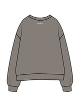 The Womens Crewneck - Washed Gray - Core&Co - Center Chest & Back Neckline - Printed - Off White