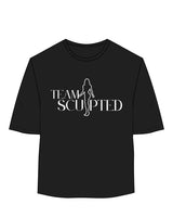The Womens Oversized Tee - Black - Team Sculpted - Center Chest - Printed - White