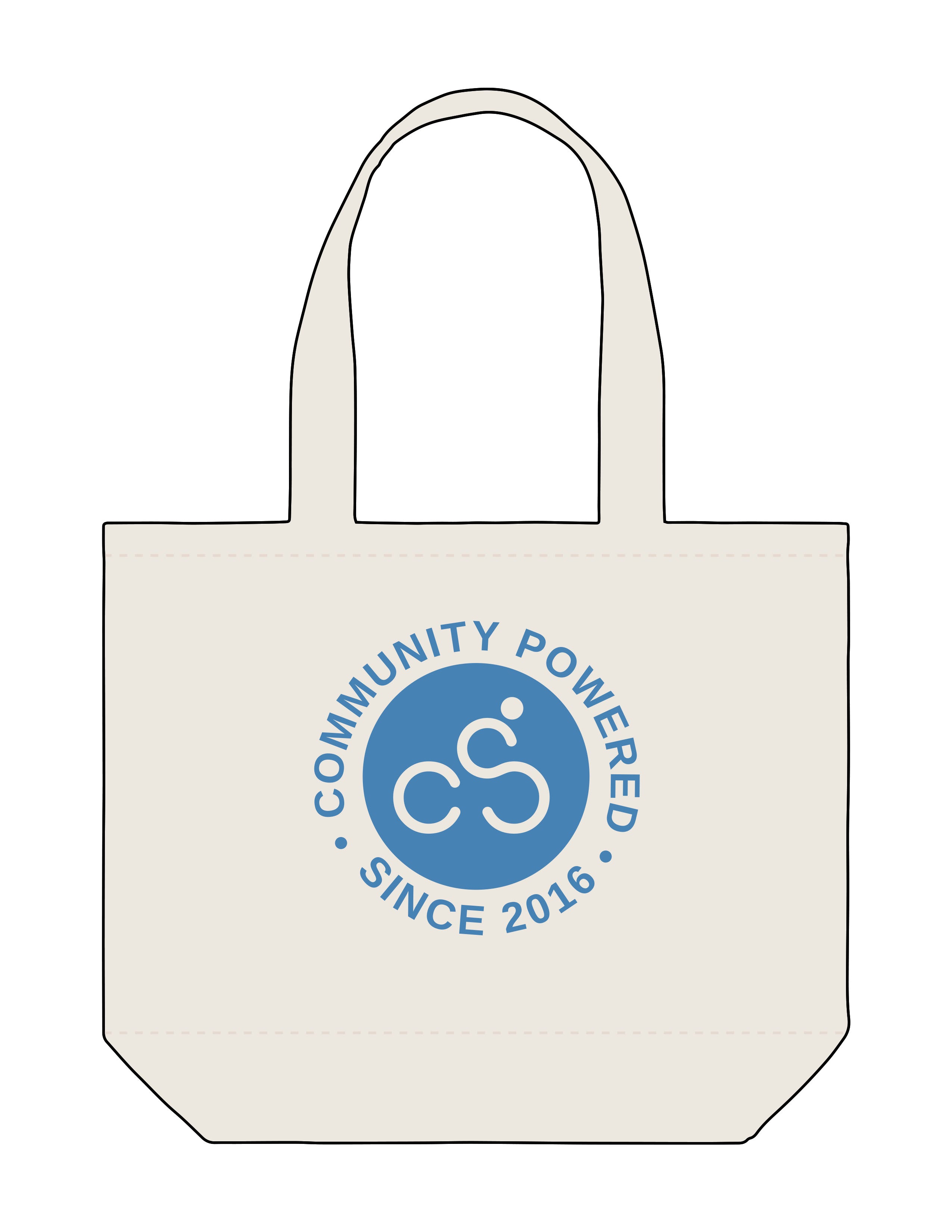 The Tote Bag - Natural - Cycology Studio - Center Body Round - Printed - Blue