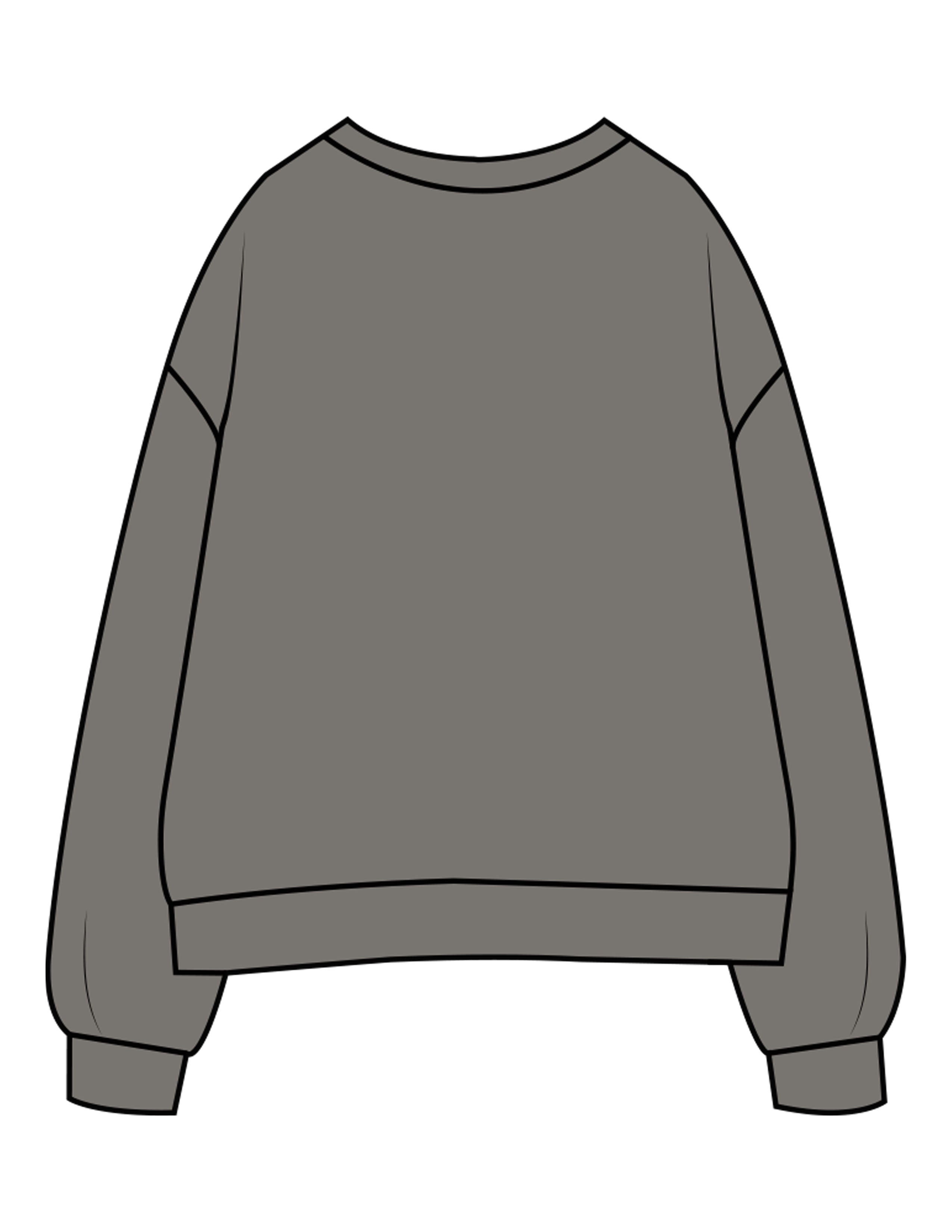 The Womens Crewneck - Washed Gray - Pilates Evolution - Chest Arc Stacked - Printed - Off White