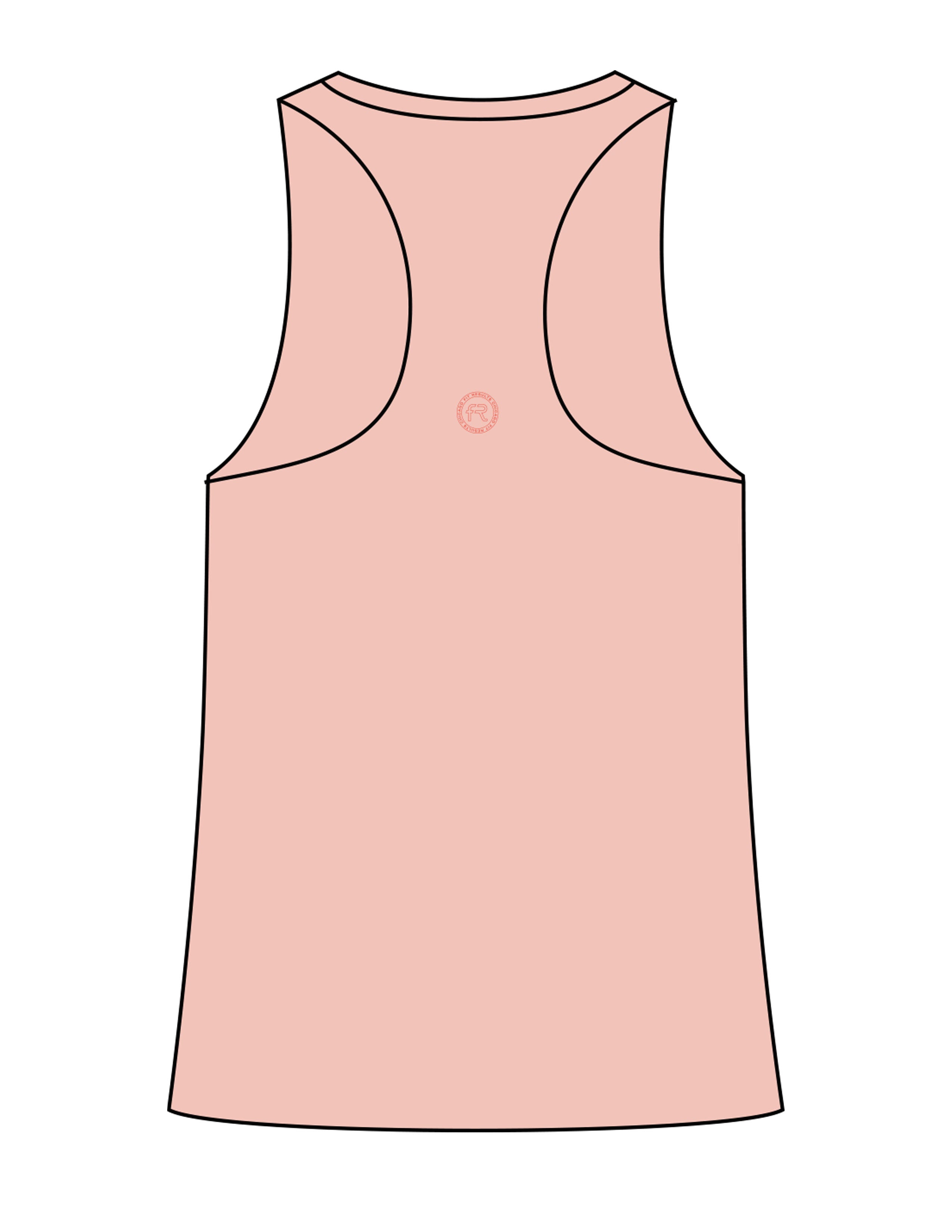 The Womens Full Length Tank - Peach - Fit Results - Center Chest & Center Back - Full Color