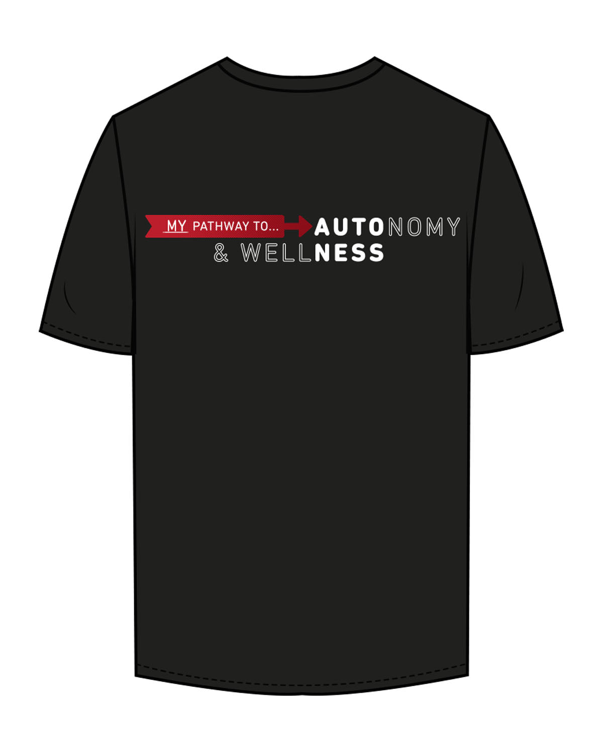 The Mens Tee - Black - Auto-Ness - Left Chest Stacked & Back Center Stacked - Auto - White - Full Color