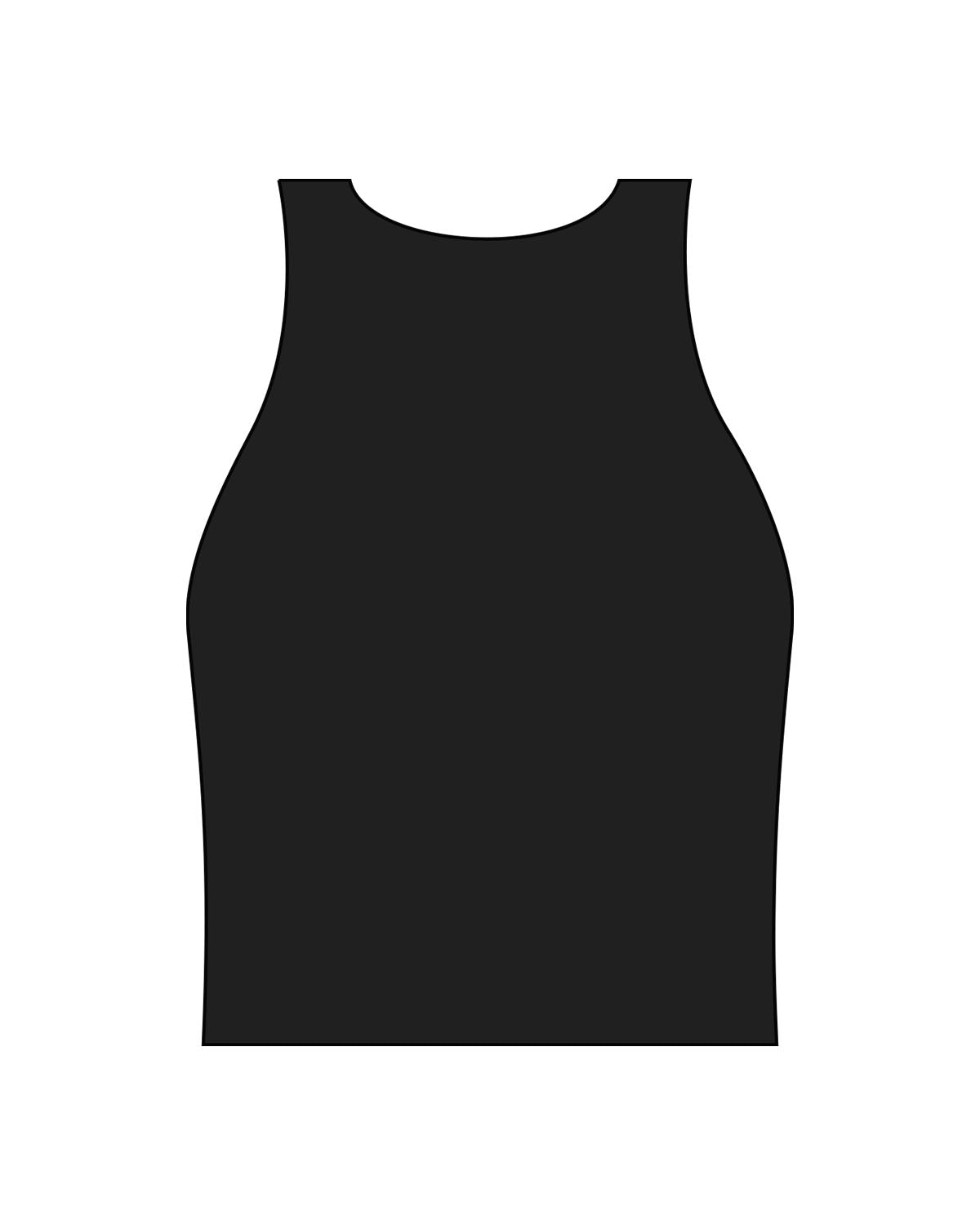 The Womens Active Crop Tank - Black - Sculpted By Lagree - Center Chest - Printed - White