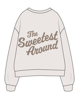 The Womens Crewneck - Bone - Sugaring Place - Left Chest Stacked & Back Center Stacked - Cinereous
