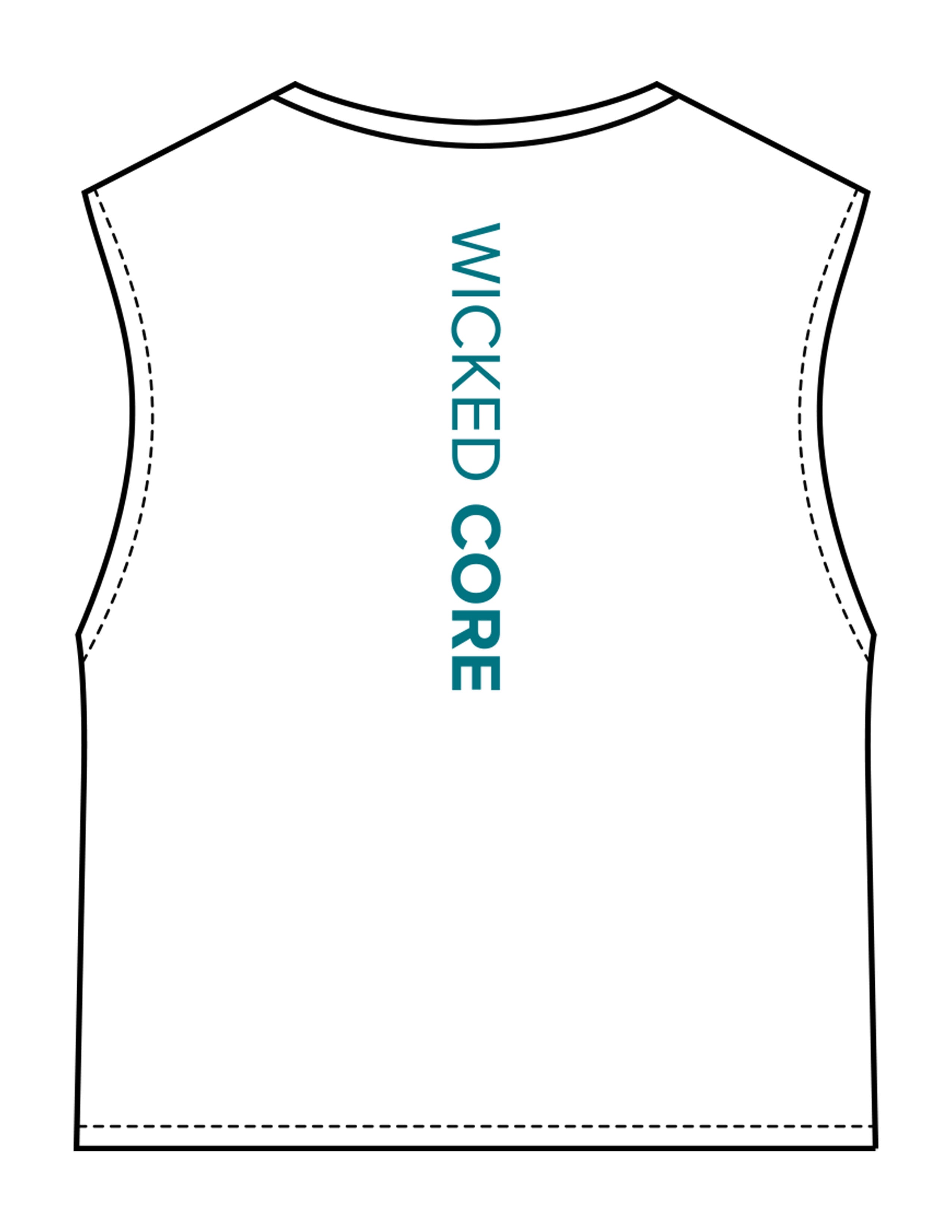 The Womens Classic Crop Tank - White - Wicked Core - Front Stacked & Back Spine - Printed - Full Color
