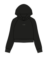 Commit Fitness - Womens Crop Hoodie - Black with Oat