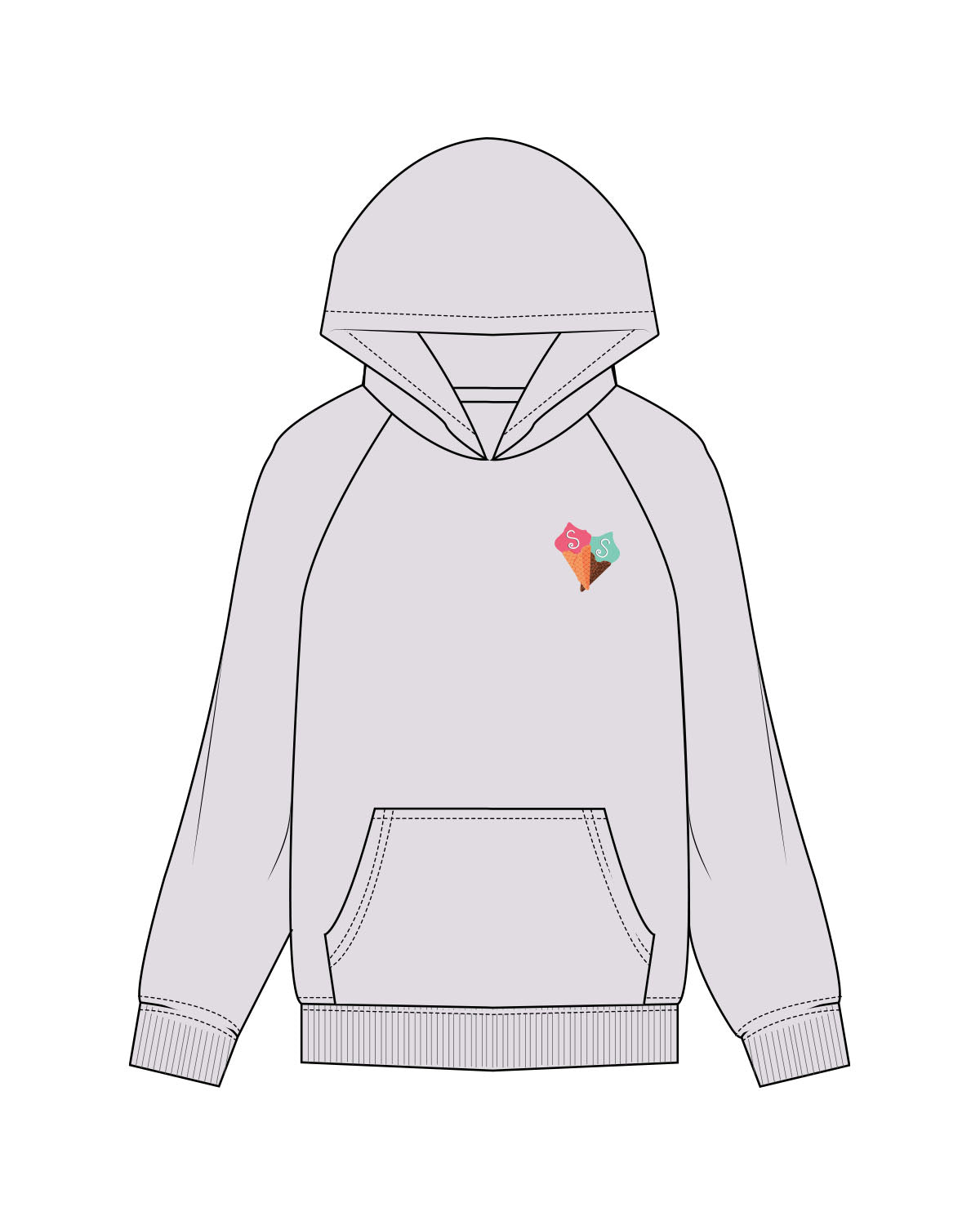 The Womens Hoodie - Orchid - Country Store Main - Left Chest - Printed - Full Color