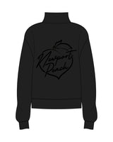 The Womens 1/4 Zip - Black - Newport Peach - Back Center Stacked - Tone on Tone