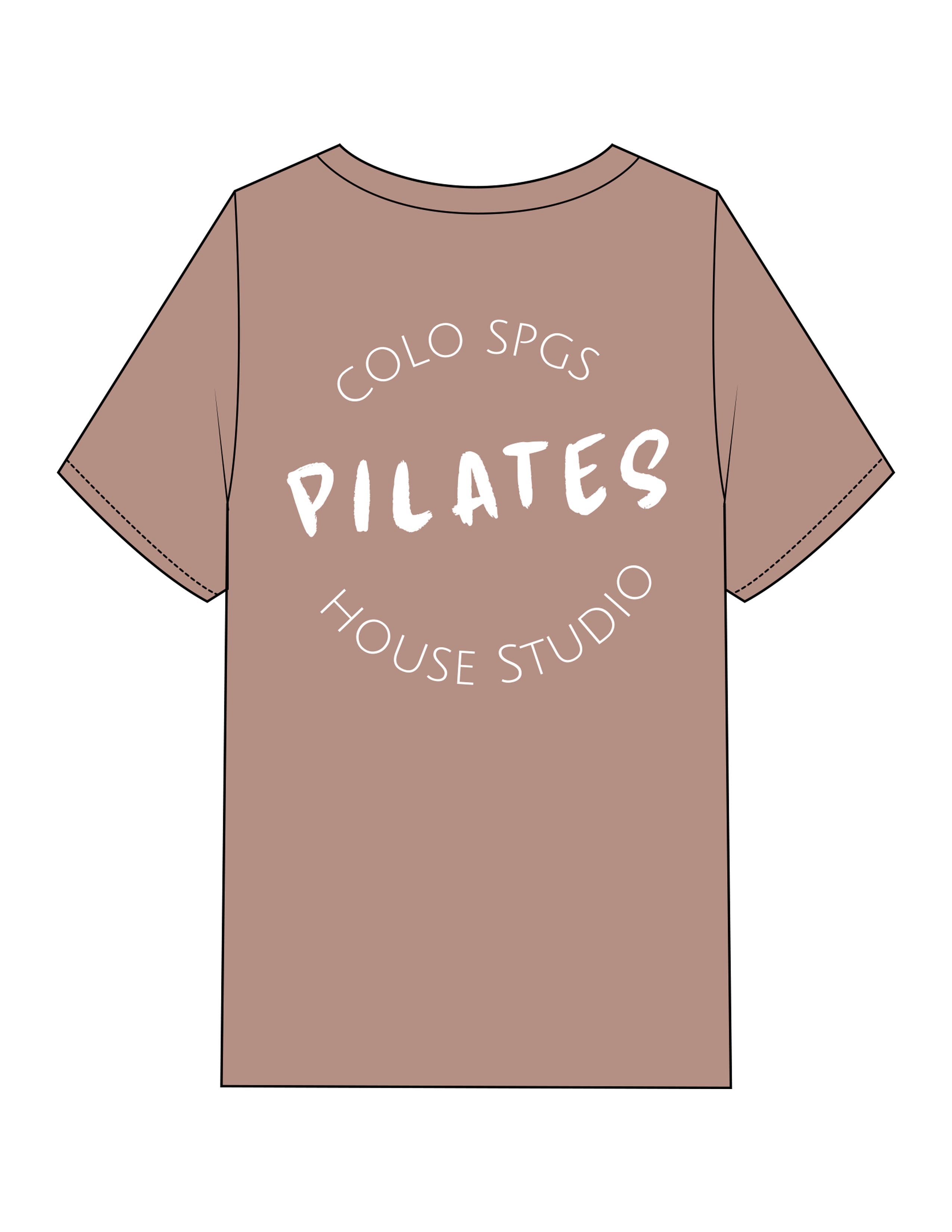 The Mens Heavyweight Tee - Washed Pink - PHS - Left Chest Stacked & Back Stacked - Printed - White
