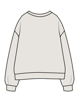 The Womens Crewneck - Washed Bone - PowerMixx - Center Chest Arc Stacked - Printed - Full Color