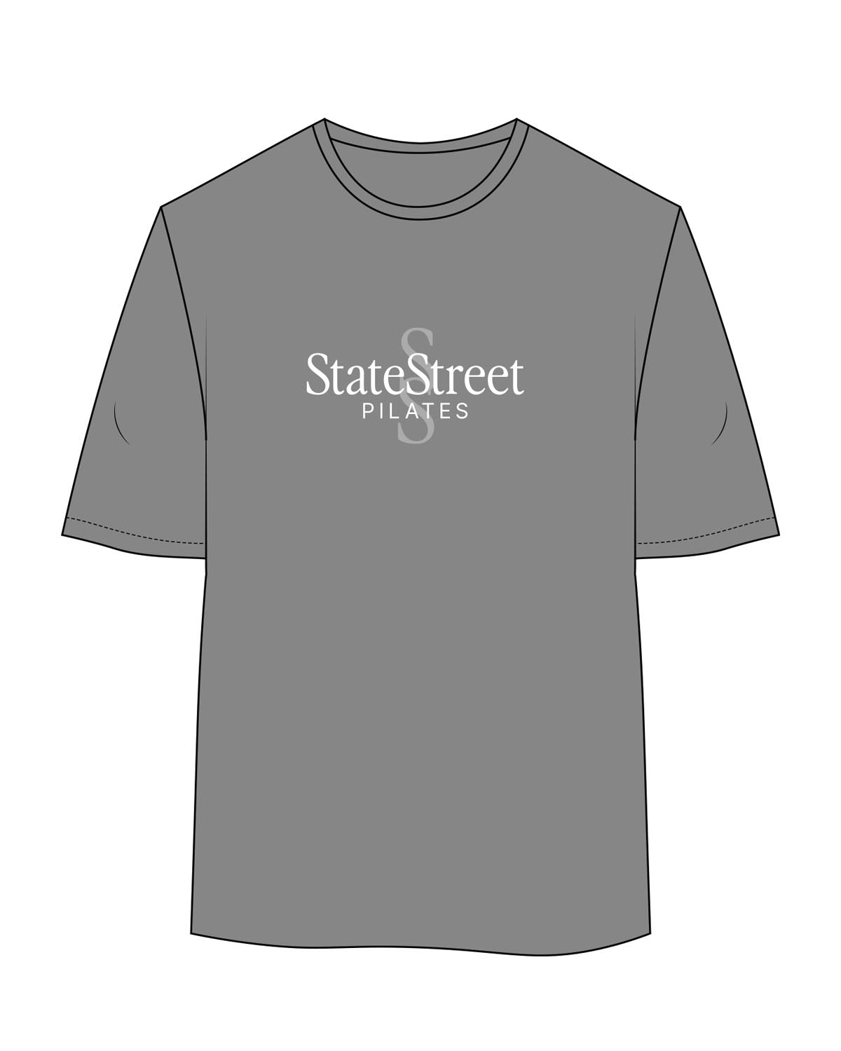 The Womens Oversized Tee - Shadow - State Street - Center Chest Stacked - Printed - Full Color