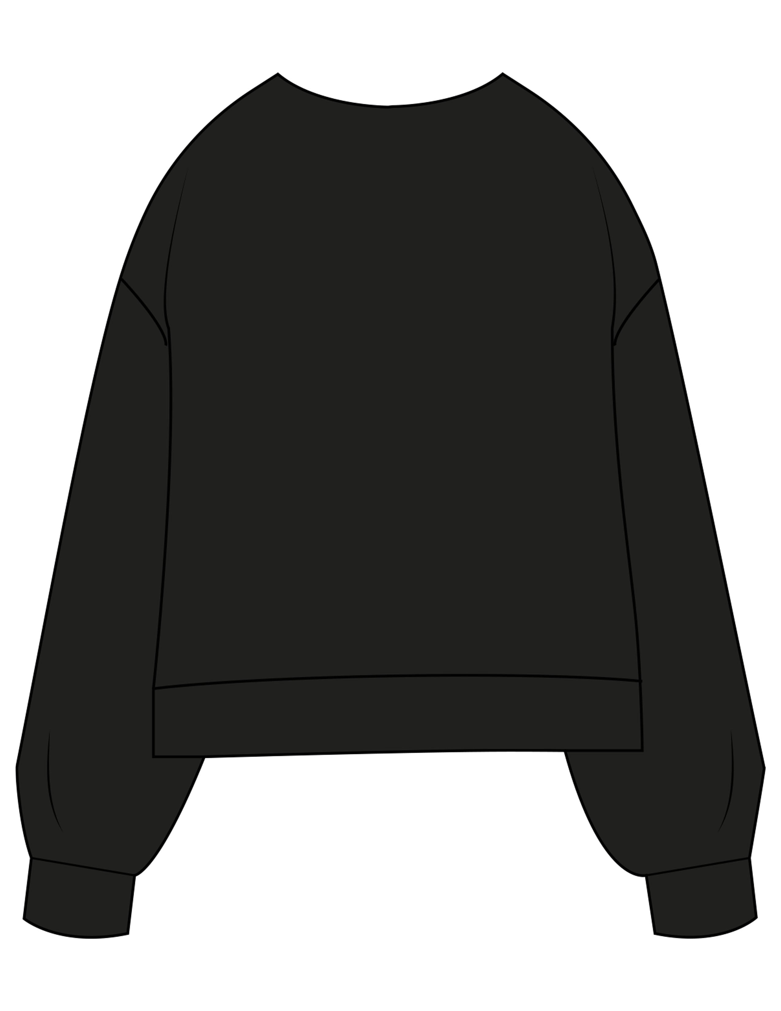 The Womens Sueded Crewneck - Black - LVL - Center Chest Stacked & Right Sleeve - Printed - White