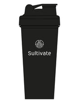 The Shaker Bottle - Black - Sultivate - Center Body Stacked - Printed - White
