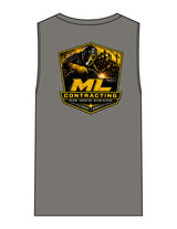 The Mens Heavyweight Tank - Washed Gray - ML Contracting LLC - Left Chest & Back Image - Printed - Full Color