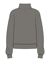 The Womens 1/4 Zip - Washed Gray - Slo x Form - Left Chest Squared - Printed - Bone