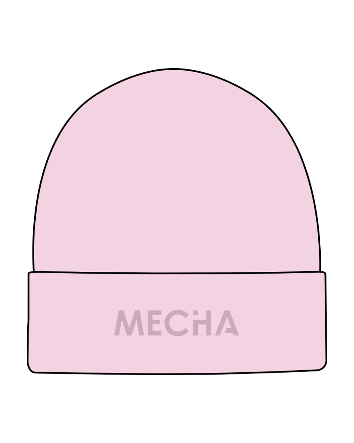 The Beanie - Pink - MECHA - Center - Embroidered Tone on Tone