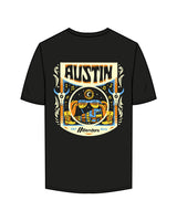 The Mens Tee - Black - Blenders - Left Chest & Back "AUSTIN" - Printed - Full Color