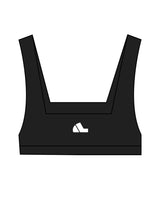 The Box Cut Bra - Black - Ariana - Center Chest Text & Back Center Icon - White