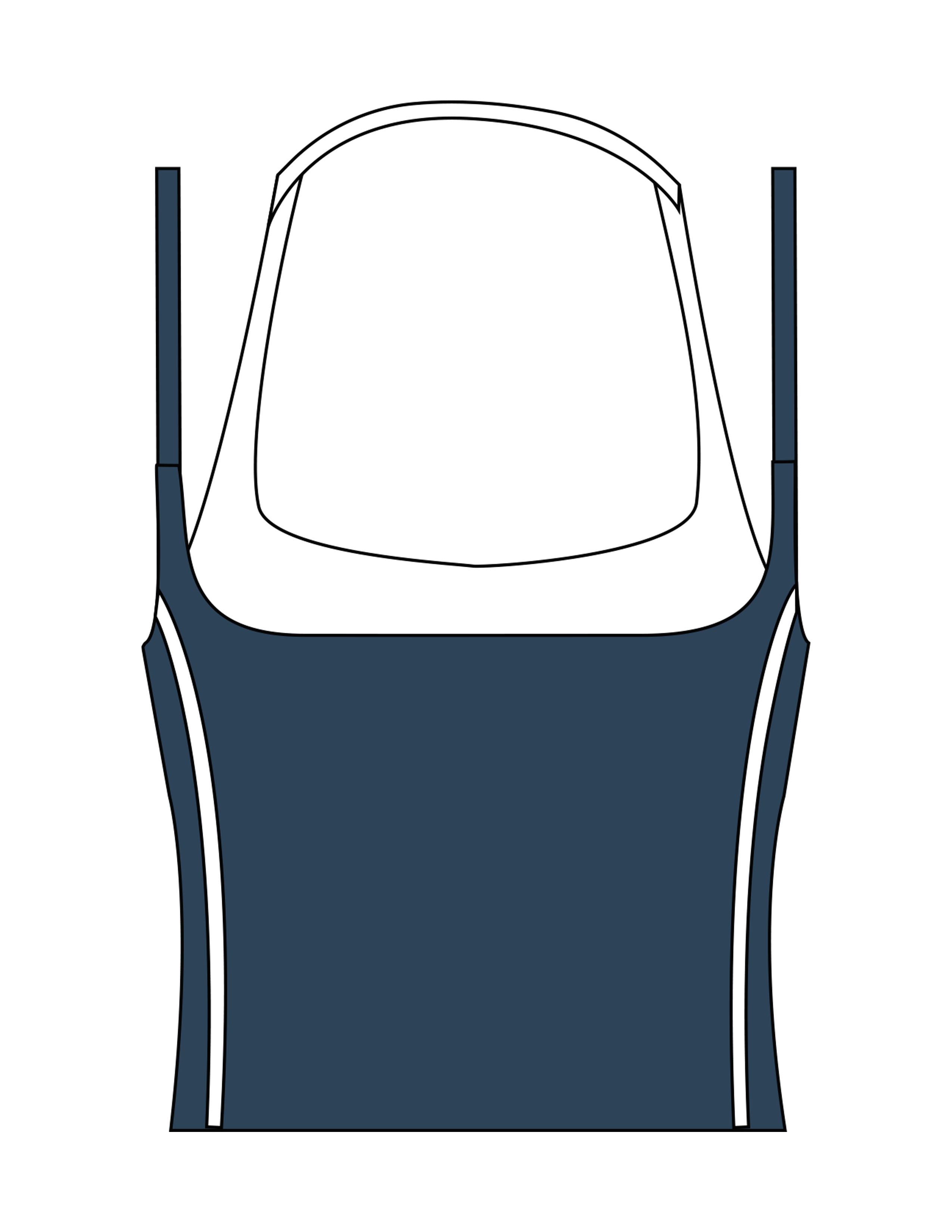 The Piped Tank - Teal - Wave Mamas - Center Chest Stacked - Printed - White