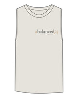 The Womens Heavyweight Tank - Washed Bone - Balanced Self - Left Chest & Back Center Stacked - Printed - Full Color