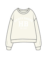The Classic Crewneck - Off White - Haute Barre - Center Chest Stacked - HB - White