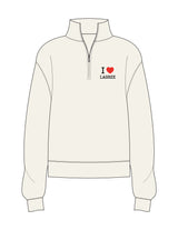 The Womens 1/4 Zip - Off White - Lagree Fit Expo 2026 I ♥ Lagree - Left Chest Stacked - Embroidered - Full Color