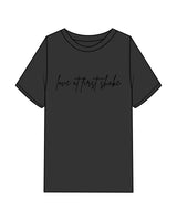 The Womens Heavyweight Tee - Washed Black - Core&Co - Center Chest & Back Center Neckline - Black