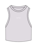 The Ribbed Crop Tank - Orchid - Tone Wellness Studio - Center Chest - Embroidered - White