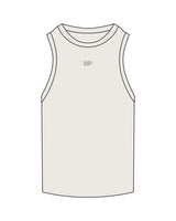 The Ribbed Full Length Tank - Bone - Body Performance - Center Chest - Embroidered - Tone on Tone