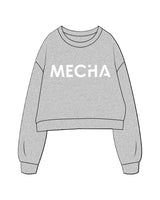 The Oversized Crop - Heather - MECHA - Center Chest - White