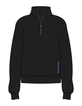 The Mens 1/4 Zip - Black - Drench - Front Lower Left - Embroidered - Periwinkle