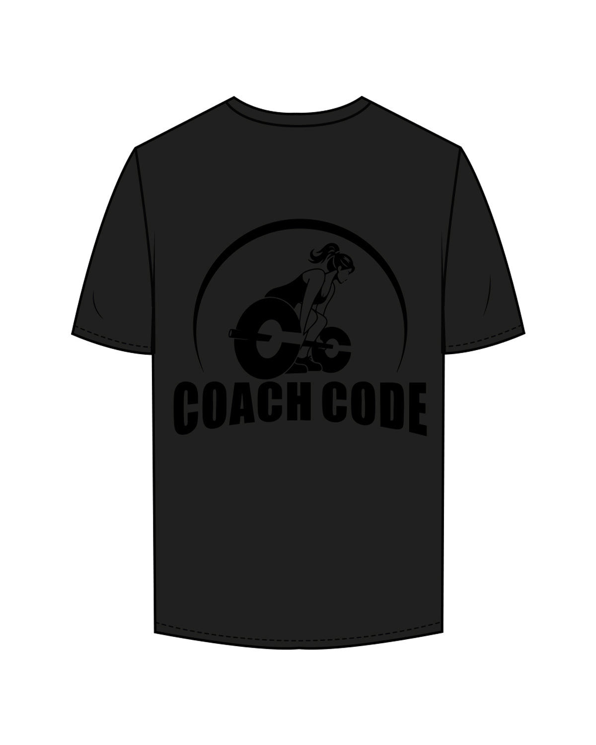 The Mens Tee - Black - Coach Code - Left Chest & Back Center - Tone on Tone