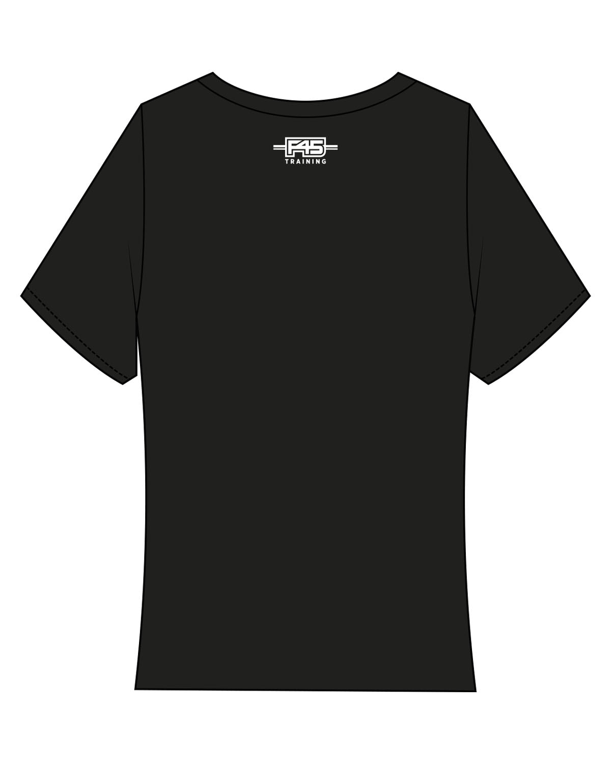 The Baby Tee - Black - F45 La Costa - Front Round 500 Stacked & Back Neckline Stacked - Full Color