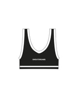 The Piped Bra - Black - SWEATDREAMS - Center Back - Printed - White