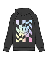 The Womens Zip Hoodie - Washed Black - Cyclebar San Elijo Hills - Left Chest & Back Full Image - Printed - Full Color