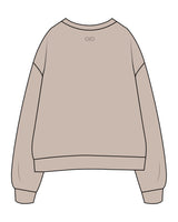 The Womens Crewneck - Bone - Pure Movement - Center Chest & Back Neckline - Icon - Tone on Tone