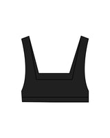 The Box Cut Bra - Black - Heroes Fitness - Center Chest - Printed - White