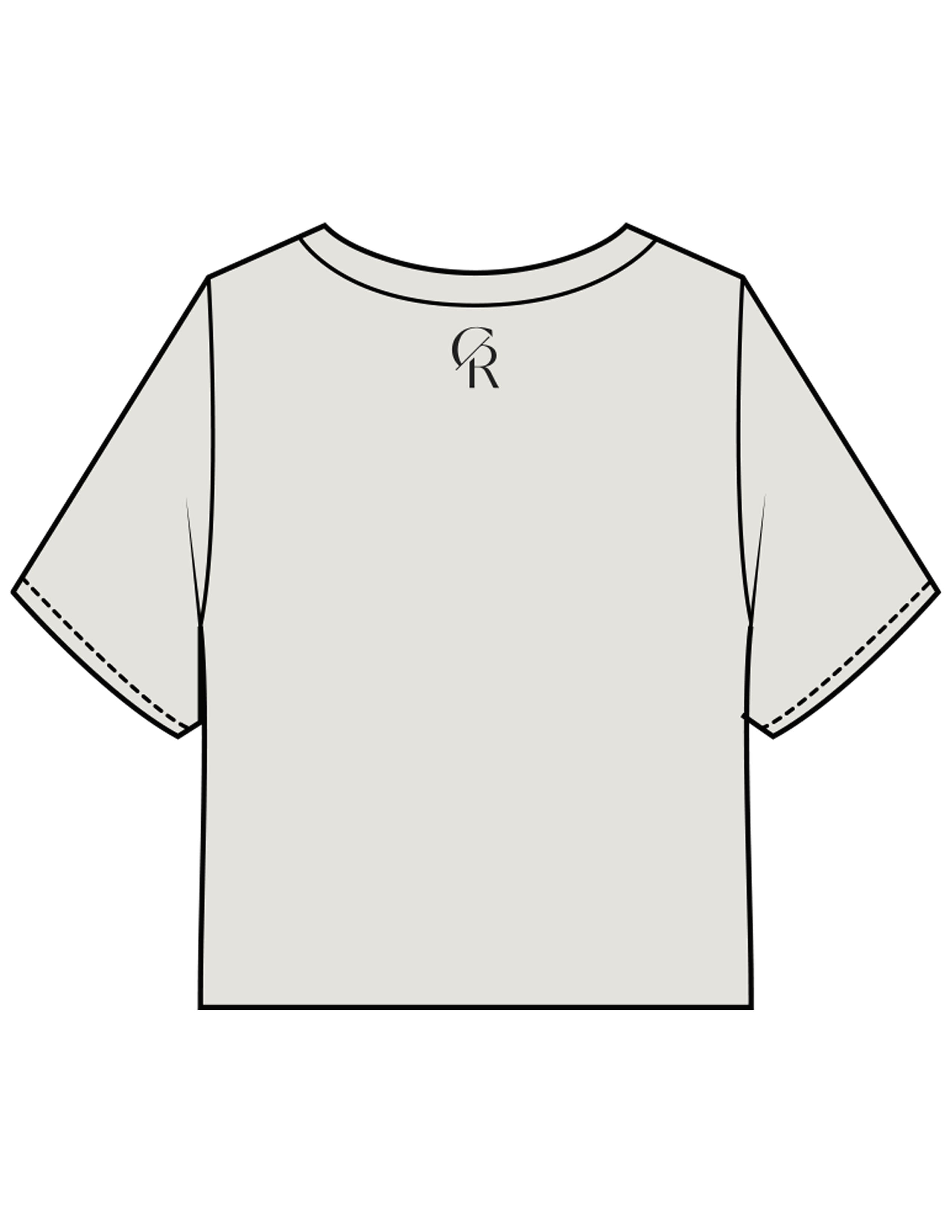 The Heavyweight Crop Tee - Washed Bone - Core Reform - Center Chest & Back Neckline - Embroidered - Black