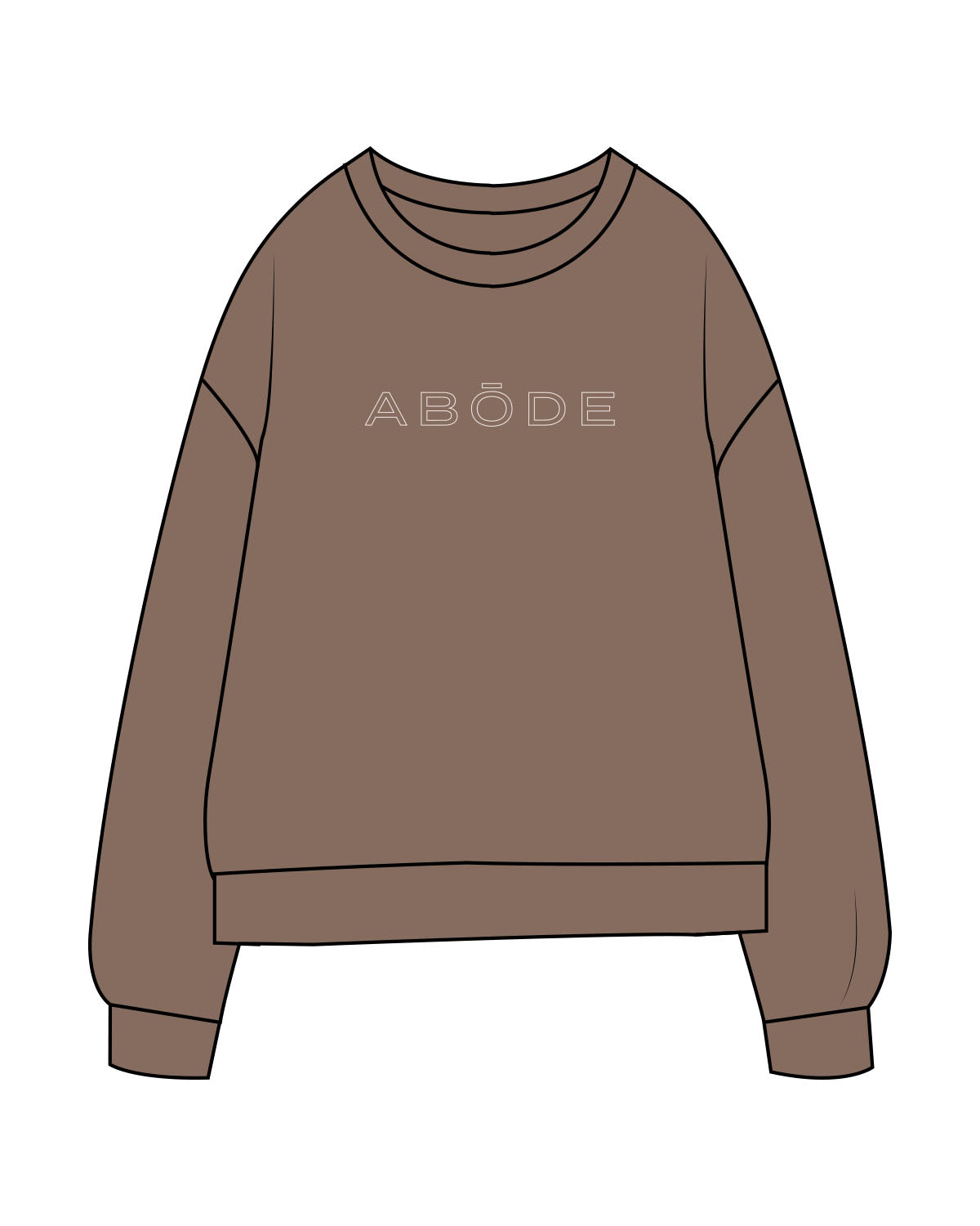 The Midweight Unisex Crewneck - Washed Clay - Abode Skin & Wellness - Center Chest wide - Printed - Cream