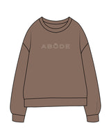 The Midweight Unisex Crewneck - Washed Clay - Abode Skin & Wellness - Center Chest wide - Printed - Cream