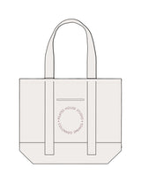 The Contrast Tote Bag - Natural / Natural - PHS - Center Body Round - Embroidered - Mauve