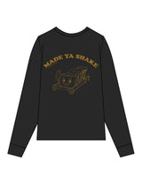 The Unisex Midweight Long Sleeve - Black - Megafit House - Left Chest Stacked & Back Image - Printed - Gold