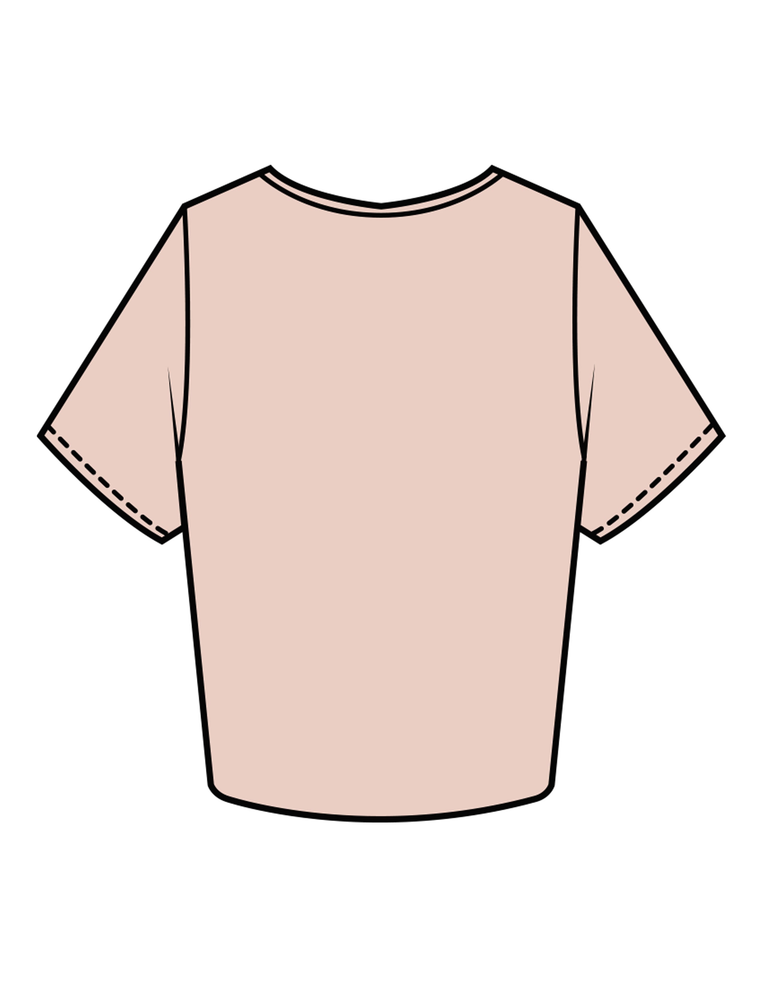 The Crop Tee - Pale Pink - Karve - Center Chest & Left Sleeve - Printed - White