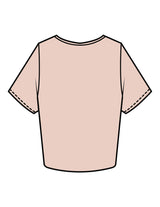 The Crop Tee - Pale Pink - Karve - Center Chest & Left Sleeve - Printed - White