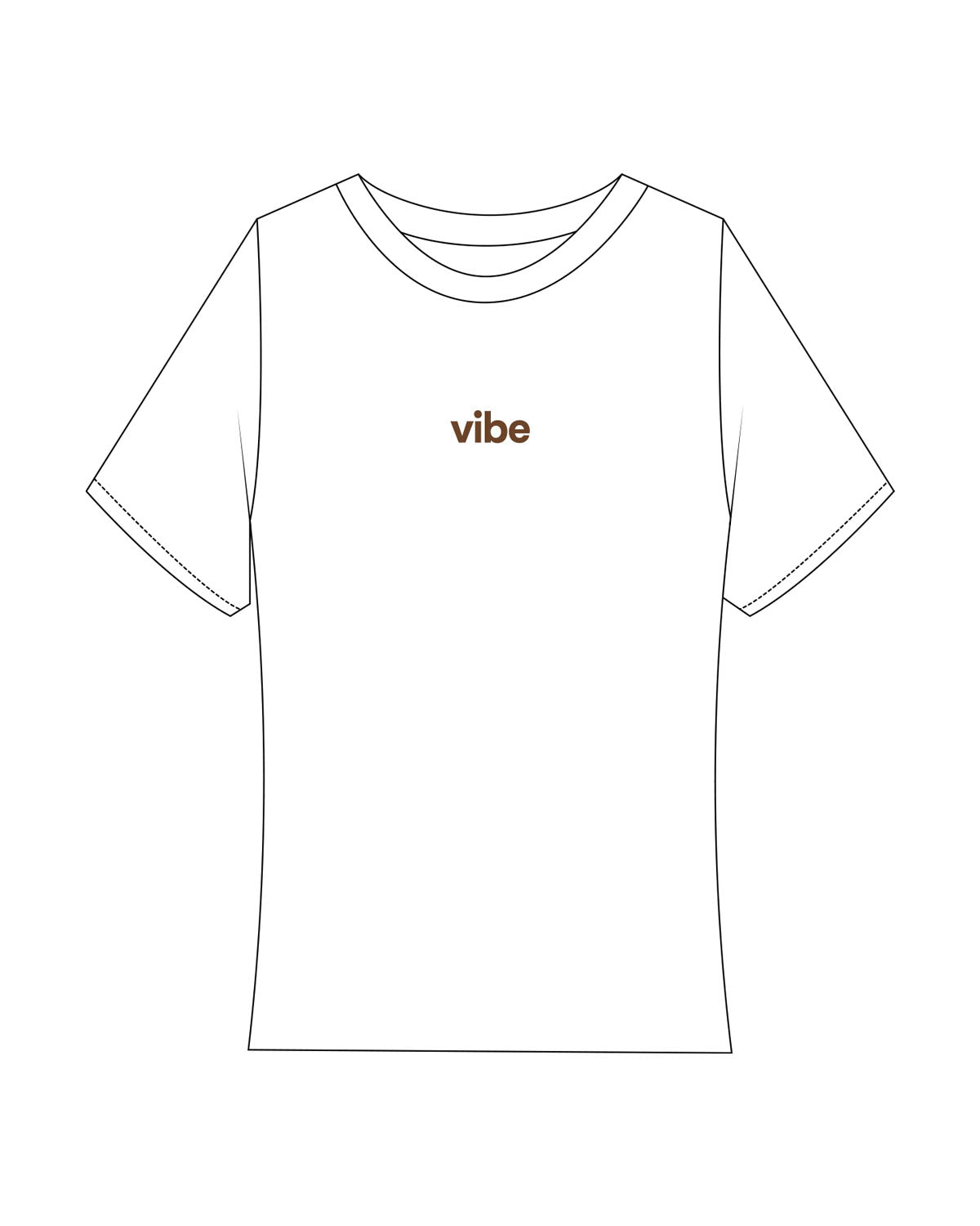 The Baby Tee - White - Vibe MVMT - Center Chest - Printed - Brown