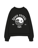 The Mens Classic Crewneck - Black - Dawn Patrol - Left Chest Stacked & Center Back Logo - Printed - White
