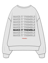 The Mens Crewneck - White Heather - Tremble - Left Chest - Embroidered -  Back Stacked - Printed - Full Color
